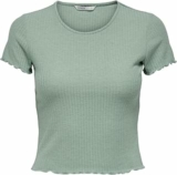 ONLY Maglia Corta a Coste Cropped con Manica Corta e Scollo Rotondo per Donna ONLEMMA – B09JSQVRS8