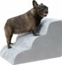 KSIIA Scaletta per Cani 3 Gradini 40 cm Antiscivolo per Divano e Letto | Rampa per Cani Copertura Rimovibile e Lavabile, Scala per Animali Domestici, Ideale per Cuccioli e Anziani, Grigio – B0F9999738