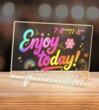 Lavagna LED per Appunti a Colori – Lavagna Luminosa da Disegno per Bambini in Acrilico con Pennarello a 7 Colori – Con Supporto, Cancellabile a Secco (30×20 cm) (7 Colori) – B0FM85Z2DJ