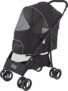 Sunny Sonny Passeggino pieghevole per animali domestici con copertura antipioggia, cestino portaoggetti per animali domestici, trasportino da viaggio per cani e gatti S/M fino a 15 kg (nero) – B0DK3KN2M3