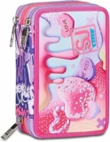 SJ Gang Astuccio Scuola 3 Zip, Rosa, Sphere Full Girl, Portapenne Triplo Scomparto Completo Di Penne, Matite, Colori, Accessori Zaino, Elementari, Medie, Bambina – B0CYTFMWDF