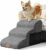 Scaletta per Cani 3 Gradini, Masthome Scala per Cani in Spugna, Rampa Cane per Letto/Divano, Scale per Cuccioli, Gatti e Animali Anziani/Feriti, con Copertura Rimovibile e Lavabile (Grigio) – B0CKXGCC4L