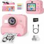 Macchina Fotografica Bambini Istantanea, 2,4 Pollici 1080P Fotocamera Bambini Selfie con Carta da Stampa e 32GB Scheda, Giocattolo Regalo di Natale Bambino e Bambina 3 4 5 6 7 8 Anni (Rosa) – B0D86FCL7Q