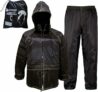 Auto Accessori Lupex Tuta Moto Impermeabile Antipioggia Antivento, taglia XL, colore nero, set di giacca e pantalone da pioggia con cappuccio a scomparsa, Unisex Uomo Donna – B0BF5MXH19