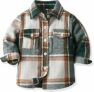 Bambino Ragazzo Flanella Plaid Shirt Bambini Manica Lunga Button Down Giacca Risvolto Tasca Top Regular Fit Casual Autunno Vestiti – B0D5M3B97C