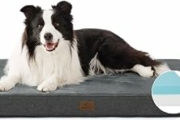 Bedsure Cuscino per cani in memory foam, tappetino per cani, misura grande, ortopedico, materasso per cani, lavabile e antiscivolo, letto per cani interno, grigio, 89 x 56 x 8 cm – B085XRZY59
