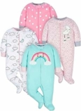 Gerber 4 Pack Sleep ‘N Play Footie Sleep N’ Play Bimba 0-24 (Pacco da 4) – B07GFTV58Z
