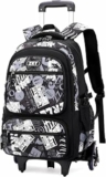 Amythe Zaino Trolley Scuola Media e Superiore, 40L Zaino con 6 Ruote per Ragazzo Adolescenti 10-24 anni, Zainetto Casual con Rotelle per Viaggi, Staccabile e Impermeabile -Nero – B0DKKFPQG9