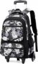 Amythe Zaino Trolley Scuola Media e Superiore, 40L Zaino con 6 Ruote per Ragazzo Adolescenti 10-24 anni, Zainetto Casual con Rotelle per Viaggi, Staccabile e Impermeabile -Nero – B0DKKFPQG9