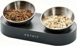 PETKIT Cybertail Ciotole per Gatti, Ciotola Rialzata,In Acciaio Inossidabile,Inclinata,Antiscivolo,Anti Fuoriuscita,per Gatti e Cani di Piccola Taglia – B083DMX4Q4