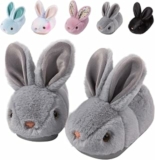 DRECAGE Pantofole invernali per bambini e bambine, calde pantofole in peluche a forma di coniglio – B0H4VLRY25