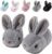 DRECAGE Pantofole invernali per bambini e bambine, calde pantofole in peluche a forma di coniglio – B0H4VLRY25