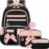 Amythe Zaino Scuola Elementare Bambina 3 Pezzi, Set Zaini Bambina Set 6-11 anni con Sacchetto per Pranzo e Astuccio per Matite, Zainetto Ragazza per Scuola, Viola – B0F9DX4P7S
