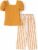 PATPAT Set di Abbigliamento per Bambina Bambino Collo Quadrato Sbuffo Manica Corta Pantaloni a Righe Bambini Primavera Casual Moda T-shirt Vestiti per Ragazze Pantaloni da Completo 3-12 Anni Estate – B0D132FJ9K