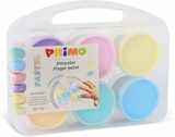 PRIMO – Valigetta Colori per Bambini +2 Anni Prima Infanzia, Tempere per Dipingere a Dita 100g 6 Colori Pastello per Carta Vetro, Tempera per Cartoleria e Lavoretti Creativi Dermatologicamente Testata – B0BYKFQQ24