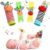 Vicloon Baby Rattle, 4 Pack Neonato Sonagli Calzini da Polso a Sonaglio per Bambini, Sonagli sensoriali, Giocattoli Soffici – 0-6 Mesi – B097DKS2XB