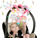 Giocattolo a Spirale Passeggino Neonato – Giochi Passeggino Neonati Regalo per 0 3 6 Mesi, Peluche Giocattolo a Spirale con Musica per Culla Neonato/Seggiolino Auto, Rosa – B0DQWYC5XG