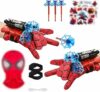Set di 2 Spid-er Guanti per Bambino, Spara Ragnatele Spiderm, Spiderm Glove Launcher Set, con Maschera Spid-er e Tatuaggi, Cosplay Giocattoli da Polso, Giochi Bambino 3+ Anni – B0FK4XYT17