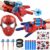 Guanto lanciatore Spiderm, 2 set di guanti per bambini Spiderm Hero con maschera, adesivo, giocattolo lanciatore di guanti, giocattoli educativi per bambini regalo per i fan – B0CSSRL44Z