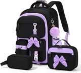 Amythe Set 3 Pezzi Zaino Ragazza 3a-7a Elementare | Zaino Adolescente Sacca Pranzo Astuccio Impermeabile 24L Elementari Medie – B0GX8F6GG6