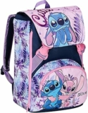 Seven Zaino Scuola Estensibile DISNEY – LILO & STITCH 2CUTE, Azzurro Rosa – Doppio Scomparto Sdoppiabile Tramite Zip e Con Tasca Porta Borraccia, Bambina – B0CZ462NDV