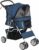 PawHut Passeggino per Cani Fino a 10 kg, Carrello Pieghevole per Animali Domestici Carrello Carrozzina, 75x45x97 cm, Blu Scuro – B0DSVPR3Z2
