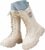 Yekdmxop Stivali Bambina Bianchi, Stivali Invernali Alti al Polpaccio per Bambini e Ragazze Stivaletti Equitazione con Zip Laterali Antiscivolo Imbottiti Comodi Bambine Retro Stivaletti Neve Bambino Autunno – B0GK1N5N3P