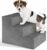 tectake® Scala per Animali Domestici, Stabile e Leggera, Rivestimento in Peluche Antiscivolo, Rampa Adatta a Cani e Gatti di Tutte le Taglie, Materiali Robusti, 37 x 45 x 34,5 cm – Grigio – B0DDQ77624
