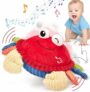 hahaland Giochi Neonato 6 Mesi Granchio Interattivo Peluche Musicale | Giocattolo Gattonare Giochi Bambini 1 Anno, Suoni e Movimento, Sviluppo Sensoriale, Regalo Neonato 6 9 12 Mesi – B0D89W954H
