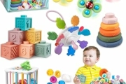 Giochi per bambini, giochi Montessori per neonati, giocattoli sensoriali, giocattoli da bagno 6 in 1 con blocchi e anelli impilabili (6 in 1) – B0C3CLGBJ9