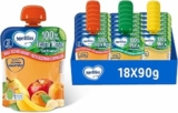 Mellin Merenda, Mix Gusti, Mela, Pera e Frutta Mista, 18x90g | 100% Frutta Mista con Vitamina C, Indicato a partire dal 6° mese – B089TG5954