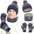 OZXVXZO 3 in1 Inverno Set di Cappello Sciarpa e Guanti, Cappello a Maglia Bambini per Invernale Sciarpa Guanti, Berretto con Pompom Scaldacollo Bambini Beanie Set per Ragazzi e Ragazze – B0FX286NB9