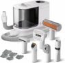 Fudajo Set per toelettatura di animali domestici 6 in 1, aspira peli per cani e gatti, tosatrice per cani, con accessori per la cura del pelo, colore bianco – B0DK618293