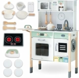 Mamabrum Cucina Interattiva in Legno – Montessori 3+ – Suoni & Luci, Altezza Regolabile, Forno, Microonde, Lavastoviglie e Lavatrice, Set Completo – B0F8JGSDXD