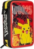 Seven Astuccio Scuola 3 Scomparti, PIKACHU – POKEMON, Giallo Rosso – Portapenne Multi Scomparto Con Matite, Penne e Colori, Accessori Zaino, Zaino Scuola – Astuccio Bambino Ragazzo – Pokemon – B0CZ4HNT89