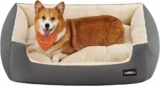 Feandrea Cuccia Cane Interno, Tappeto Rimovibile e Reversibile | Cuccia per Cani e Animale Domestico, Bordi Rialzati, Fondo Antiscivolo, L, 85 x 65 x 21 cm, PGW004G01 – B08BCFRN36