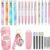 Set di 6 Penne Cancellabili per Scuola Elementare, 4 Evidenziatori, 4 Portamine, 1 Astuccio, Regalo per Bambina, Rosa – B0FDKDYPBL