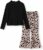 PATPAT Set per bambina: top a maniche lunghe e pantaloni a zampa. Abbigliamento ideale per scuola, feste o come regalo. Stile comodo e alla moda per bambine! – B0D6YVHPNG