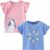 Codkkre T-Shirt Estiva Bambina 2 Pezzi, Maglietta a Maniche Corte per Bambine in Cotone Morbido, con Disegni di Unicorno, Coniglio e Cuori, Scollo Tondo e Maniche Volant – B0DTGPF8TL