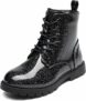 DREAM PAIRS KIDS Stivaletti Stringati per Bambina Stivali da Combattimento da Equitazione per Ragazze a Metà Polpaccio – B09YXW7B14