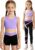 Runhomal 3 pezzi Tuta sportiva per bambini e ragazze, vestito e pantaloni, pattinaggio artistico, sport, danza, yoga, 5-16 anni – B0DM1XLWCC