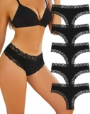 ALL OF SHE Mutande Brasiliana Donna Cotone Slip Pizzo Set Mutandine a Vita Bassa Intimo Seducente Culotte Underwear Pacco da 5 – B0F42MXGL7