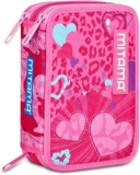 Mitama Astuccio Scuola 3 Scomparti, TRIPLO FURRYPINK, Contenuto 47 pz, Completo di Matite, Pennarelli, Portapenne Scuola Elementare Bambina – B0F679PMH2