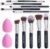 PORTENTUM Set Pennelli Make Up 10 + 2 Premium synthetic pennelli trucco per fondazione cipria fard, ombretto, Set di pennelli make up, kit con spugnetta e Blender Beauty – B0D78WSW31