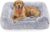 Feandrea Cuccia per Cani, Divano per Cani Medio, 106 x 75 x 20 cm, Cuscino per Animali, Imbottitura Morbida Bordi Rialzati, Sfoderabile e Lavabile, Antiscivolo, Grigio Ombré PGW273G01 – B0DM8LNKF8