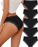 FINETOO 5er Slip da Donna in Cotone con Pizzo Intimo Morbido a Vita Bassa Mutandine Sexy – B0FHJVLR18
