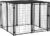 PawHut Recinto per Cani in Acciaio Pieghevole con Copertura, Box per Animali a 8 Pannelli con Porta Bloccabile, 141x141x113cm, Nero – B09SGCBGTJ