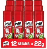 Pritt Colla Stick 12 x 22g, Colla per bambini sicura e affidabile, Adesivo per lavoretti e fai da te, con una tenuta forte per uso scuola e ufficio, 12 stick x 22g – B005NCODDU