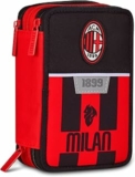 Seven Milan Astuccio Scuola 3 Zip, Nero, Portapenne Triplo Scomparto Completo Di Penne, Matite, Colori, Accessori Zaino, Scuola Elementare, Bambino Calcio – B0F9B24P68