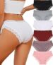 ALL OF SHE 6 Pezzi di Biancheria Intima da Donna in Cotone Brasiliano, Slip in Pizzo Morbido Hipster Sexy Panties Mutande da Donna morbide, Taglie Confezione – B0DXZ9N6SD